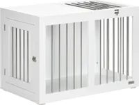 Pawhut PawHut klec pro psy - se stolkem - bílá - 80 x 50 x 56,5 cm