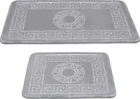 HOMELUX Badezimmerteppich Rutschfeste Badteppich 2-teilig Badematten Set Wasserabsorbierend 60x100cm+60x50cm Grau