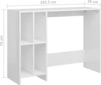 vidaXL Biurko komputerowe biały wysoki połysk 102,5x35x75 cm materiał drewnopochodny