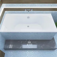 BADLAND Badewanne Rechteck Long 170x80 mit Ablaufgarnitur, Füßen und Styroporverkleidung GRATIS