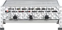 vidaXL vidXL Gastro-Gasgrill 3 Flammen Edelstahl Silbern