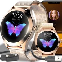 Inteligentní hodinky OLED Smart Watch 45mm KW10 Pro náramkové dotykový displej sportovní pásmo fitness náramek dárkové Android Zlaty Retoo