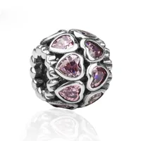 PANDACHARMS Herz an Herz Charm, 925er Sterling Silber, passt zu Pandora