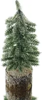 Weihnachtsdeko Tannenbäumchen Grün gefrostet 19 cm auf Holzfuß