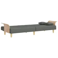 vidaXL Schlafsofa mit Armlehnen Dunkelgrau Stoff