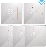 5X WiFi Intelligent Raumthermostat Thermostat, WiFi elektrische Fussbodenheizung APP Control Voice Heizung Kompatibel mit Alexa/Google für zu Hause 16A - weiß
