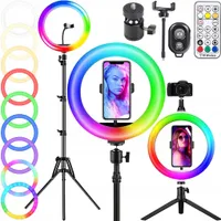 Lampa Pierścieniowa Rgb Dwa Statywy Zd666