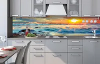Küchenrückwand Folie selbstklebend SONNENUNTERGANG 260 x 60 cm - Klebefolie - Dekofolie - Spritzschutz für Küche -