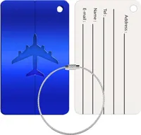 Reise Kofferanhänger Namensschild Gepäck Anhänger Schild Urlaub Flugzeug Trolley, Blau