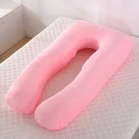 Ganzkörper-Schwangerschaftskissen, Großes U-förmiges Stillkissen, Seitenschläfer mit waschbarem Samtbezug 70 x 145 cm / Rosa
