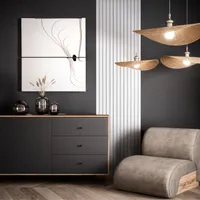 NEWROOM Tapete Weiß Vliestapete Paneel - Holztapete Skandi Grau  Holz Lamellen Holzwand Modern Lamellenwand