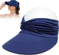 Sonnenhut Strand Sonnenhut Outdoor Sport Sonnenschutz der Frauen Hut marineblau