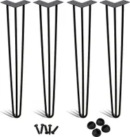 Lospitch 4x 40cm Hairpin Legs Tischbeine Haarnadelbeine Tischgestell DIY Tischkufen Esstisch
