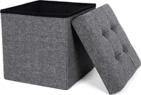 Gepolsterter Hocker mit weicher Sitzfläche Grau