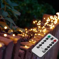 Cluster Lichterkette mit Fernbedienung für außen und innen, 8 Lichtprogramme, Timer, strombetrieben (800 LEDs  - ca. 24,98m)