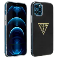 Pevné Pouzdro Guess Guhcp12Lpcumptbk Iphone 12 Pro Max 6.7 Černá/Černá Metalická Kolekce