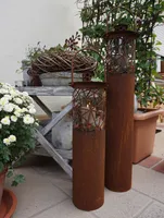 Edelrost Laterne "Arte" Höhe 80 cm - Gartendeko - Rustikal - Windlicht
