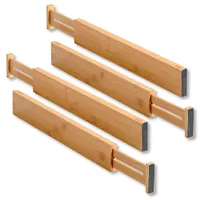KESPER Schubladentrenner ausziehbar, gefertigt aus Bambus, Maße: 45,5-55,8 x 6,3 x 1,6 cm