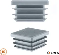 Lamellenstopfen für Vierkantrohr 20x20 mm Grau 100 Stück Lamellenstopfen quadratisch Rohrstopfen vierkant Endkappen