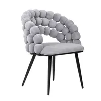 HOMLA Krzesło BUBBLE welurowe szare 57,5x61x81,7cm