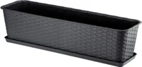 Balkónový kvetináč KADAX s podstavcom "Frette", balkónový box s otvormi na vodu, 60 cm, antracit