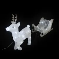 LEX Acryl LED Rentier mit Schlitten 50 LEDs LK038R
