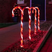 8x LED Zuckerstangen Weihnachtsbeleuchtung für Garten Außen Outdoor Deko Figuren