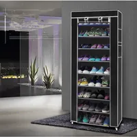 10 Schicht Schuhschrank Schuhablag Schuhständer Vliesstoff Schuhregal schwarz