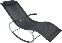 Schaukelliege Siesta schwarz 167x62x80cm Stahlrohr Polyester Liege Schwebeliege