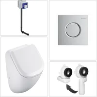 VIGOUR DERBY Urinal spülrandlos mit SoftClose Deckel und Geberit Zubehör, chrom