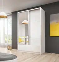 MINIO Kleiderschränk ARIA I 150 cm Weiß Hochglanz