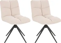 HOME DELUXE - Esszimmerstuhl NODA - 2er Set, Farbe: Cord Creme - 360 Grad drehbar, weiche Polsterung, bis 120 kg belastbar I Küchenstuhl Speisestühle Esszimmerstühle