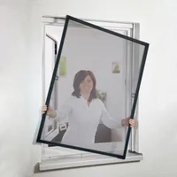 LZQ 80x100cm síť proti hmyzu síť proti hmyzu 1 kus síť proti hmyzu síť proti komárům napínací rám pro okna s hliníkovým rámem bez vrtání, antracitová barva