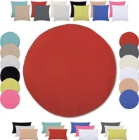 Kissenhülle (Serie Ellen) Ø 40cm Zierkissenhülle Dekokissenhülle Dekokissen inkl. Füllkissen, Farbe: Rot