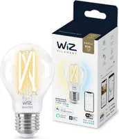WiZ Smart LED Filament A60 Birnenform 6,7W = 60W E27 klar 806lm CCT 2700K-6500K dimmbar App Google Alexa WiFi