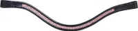 Hy - Pferde-Stirnriemen "Rosciano", Leder BZ4405 (Cob) (Braun/Roségold)