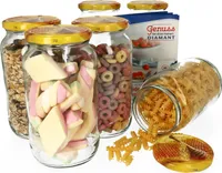 6er Set Einkochgläser 1062ml Rundglas Honig Deckel Einmachgläser Marmelade Einweckglas
