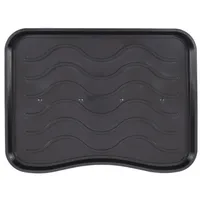 e-floor Schuhablage 38x50 cm Signet Schwarz – Wasserdichte, pflegeleicht, Kunststoffmatte schützt Böden vor Schmutz & Wasser, hält 2 Paar Schuhe