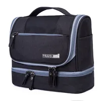 Kosmetiktasche Kulturtasche zum Aufhängen Damen Waschtasche Kulturbeutel Schwarz