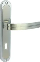 DOMINO Türgriff 72 Drückergarnitur BB-Buntbart Set | Langschildgarnitur | Türklinke für Zimmertür, Bürotür, Kellertür & Innentür | L-Form | Türbeschläge aus Aluminiuml | Chrom Nickel Türdrückergarnitur | DEKAN M6/M9