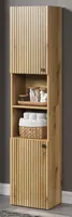 Hochschrank Bliss in Evoke Eiche Badschrank 40x186 cm, 6 Fächer, Staboptik