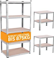 TroniTechnik® Schwerlastregal, Kellerregal, Lagerregal, 40 x 90 x 180 cm, Regal mit Stahlgestell, bis 875 kg, 5 Ablagen