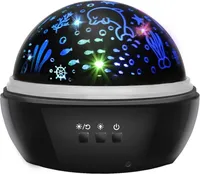 Ariko Nachtlicht Galaxy Projektor Sternenhimmel - Sterne oder Meerestiere Projektor - 6 Lichtfarben - Nachtlicht Kinder - Schwarz