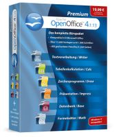 Open Office Premium 4.1.13 - Inkl. gedrucktes Handbuch, 1.000 Schriften / Kompatibel mit Word, Excel, für Windows 10 8 7