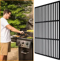 Jayseuw Gusseisen Grillrost 54x34cm Grillgitter Gussrost für Gasgrill und Holzkohlegrill Emailliert
