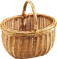 Kobolo Einkaufskorb Weidenkorb hangeflochten aus Weide 43x33x35 cm