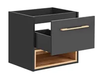 Waschbeckenunterschrank hängend - B. 60 cm - Anthrazit - YANGRA