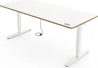 Yaasa Desk Pro Höhenverstellbarer Schreibtisch Elektrisch 140 x 80 cm, Mulitplex-Weiß/Weiß – Touch Handschalter – 9 Speicherfunktionen – Höhenanzeige