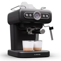 Klarstein Espresso Siebträgermaschine mit Milchaufschäumer, 1,2L Retro Mini-Espressomaschine mit Siebträger, 950 W Kaffeemaschine Klein, Edelstahl-Kaffeemaschine für Cappuccino, Latte & Macchiato