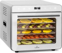 Klarstein Dörrautomat, Dörrgerät für Gemüse, Obst, Nüsse und Fleisch Trocknen, Food Dehydrator mit 6 Metallgitter, Dörrautomat Edelstahl, Dörrautomaten mit 24H Timer-Funktion, Touch-Display, 700 Watt